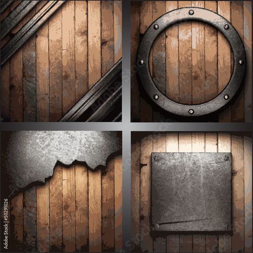 Vector metal background set