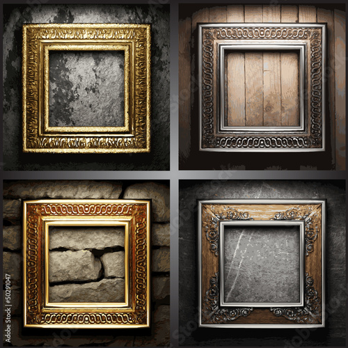 vector retro frame set