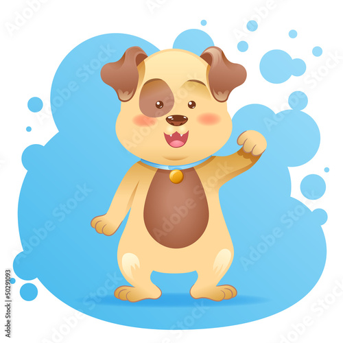 Cute cartoon dog toy vector card