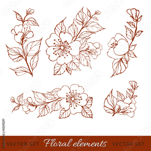 Abstract flower set