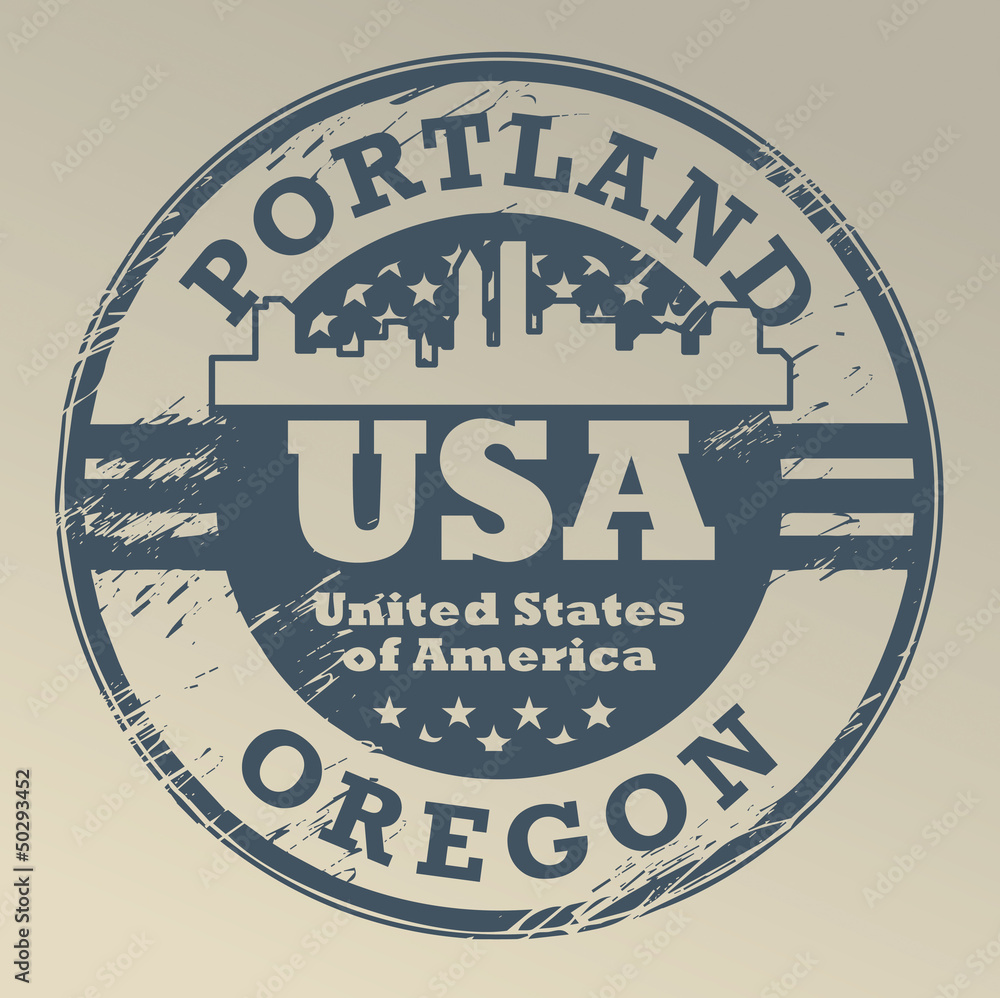 Obraz premium Grunge rubber stamp with name of Oregon, Portland, vector