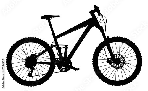 Silhouette of mountain bike