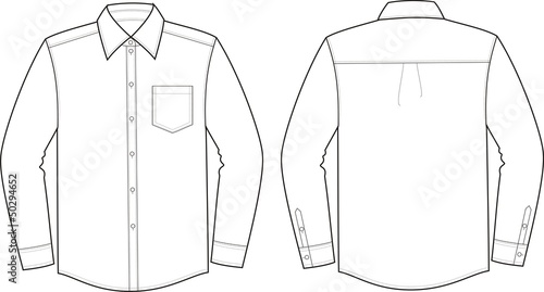 Vector illustration of men's business shirt