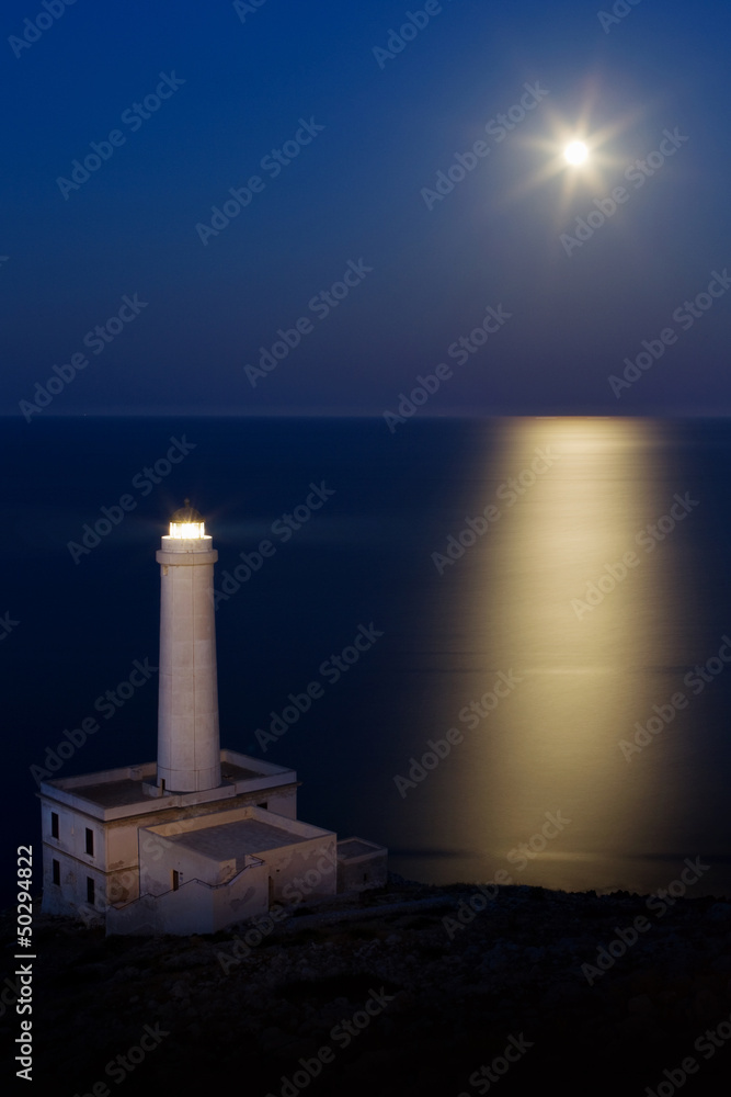 Lighthouse and full moon