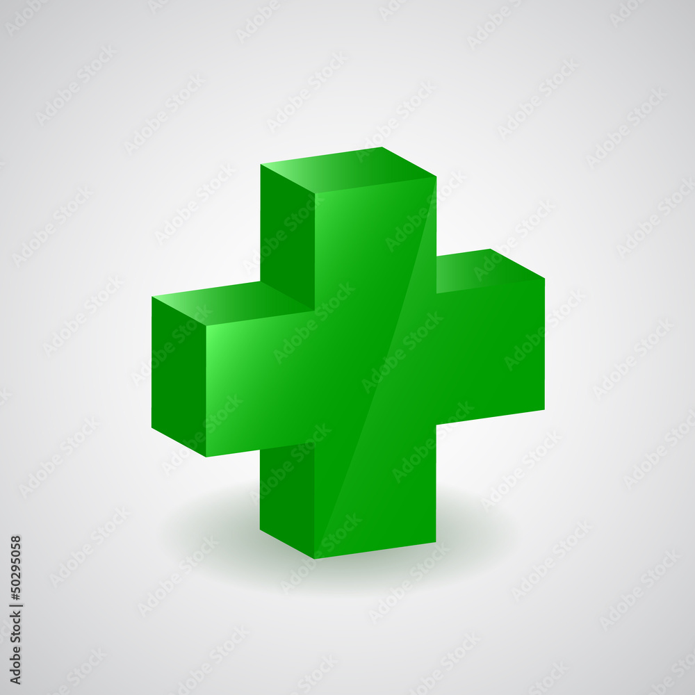 Pharmacy symbol - green cross, vector Stock Illustration | Adobe Stock