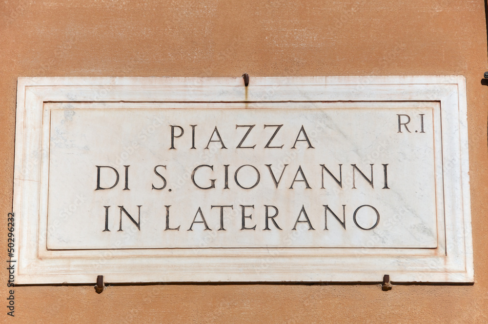 Targa Piazza San Giovanni in Laterano Roma Italy Targa Piazza San Giovanni in Laterano Roma Italy