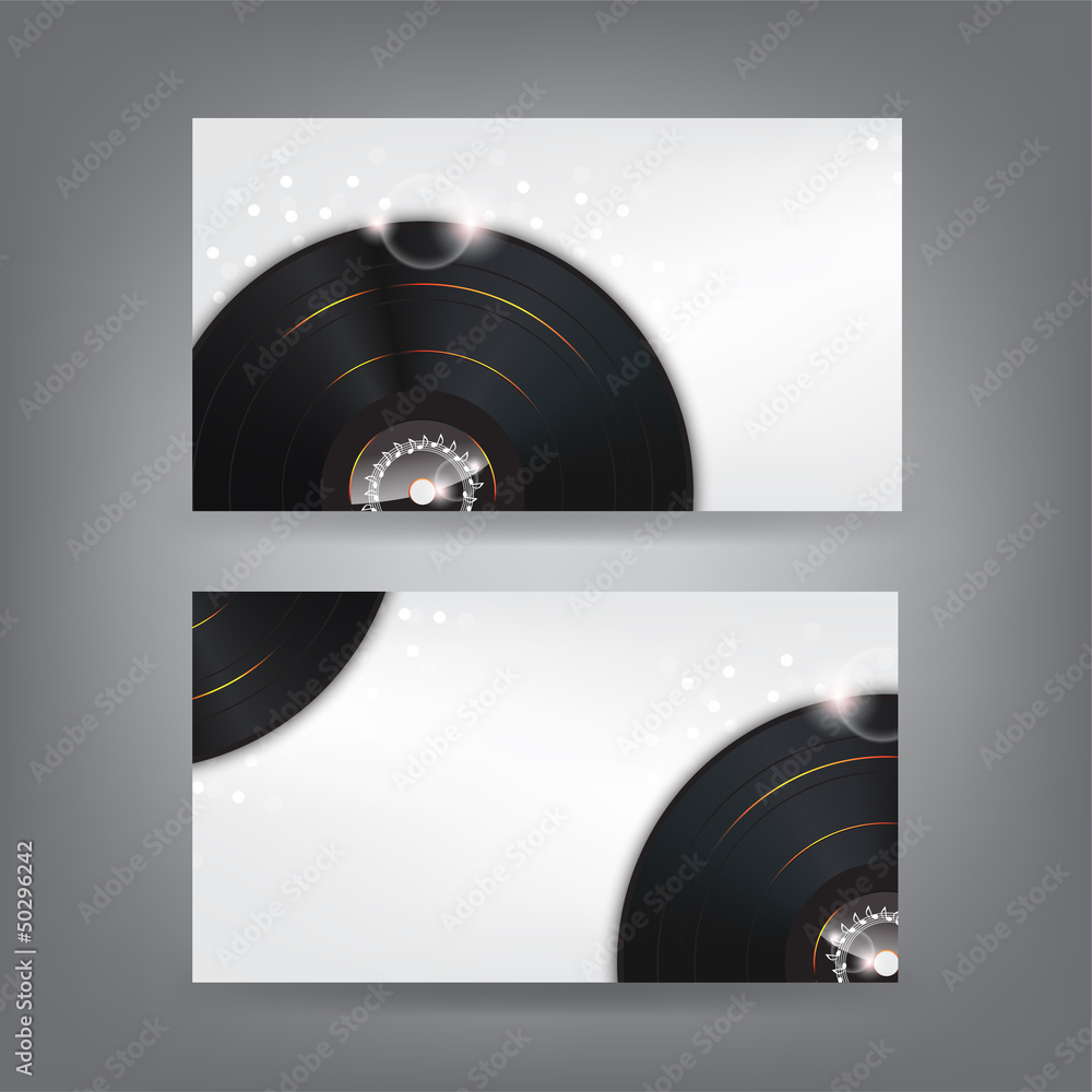 Obraz premium Music theme business card template