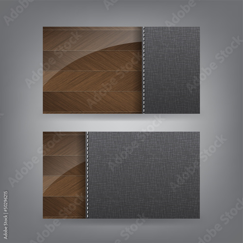 Wood and textile theme business card template