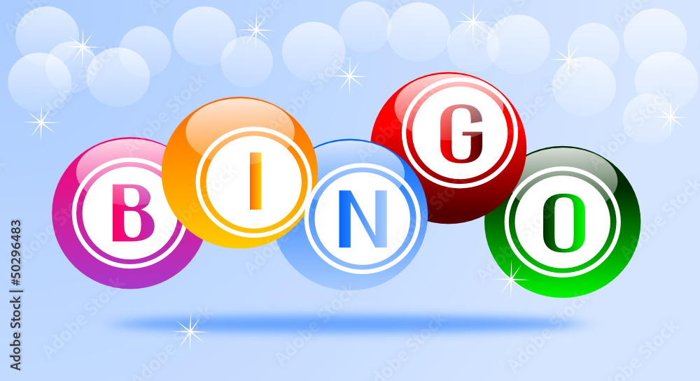 Fondo celeste con scritta bingo