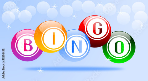 Fondo celeste con scritta bingo
