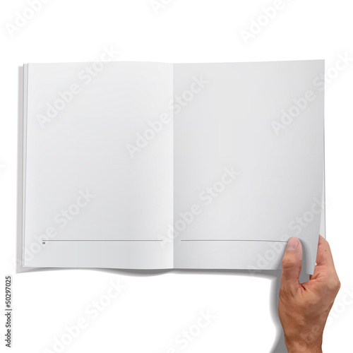 Isolated open book on white background. Vector design. 