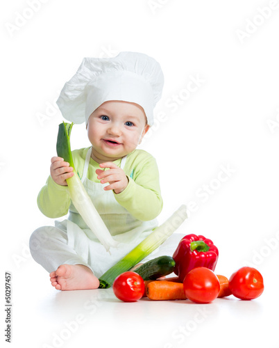 kid boy wearing a chef hat ...