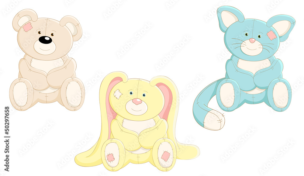 Vector set of cute toys