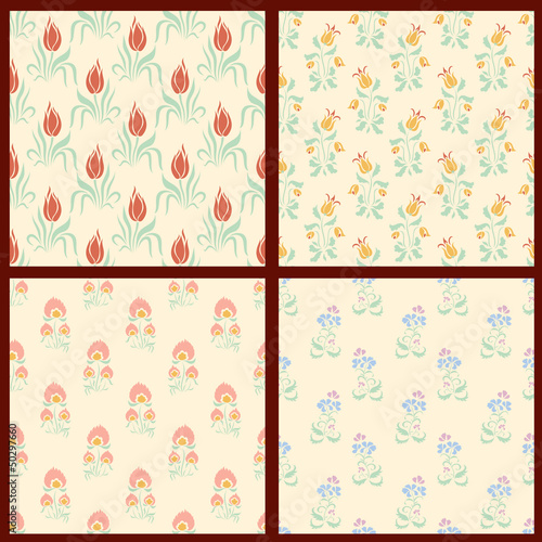 Set of vector floral backgrounds