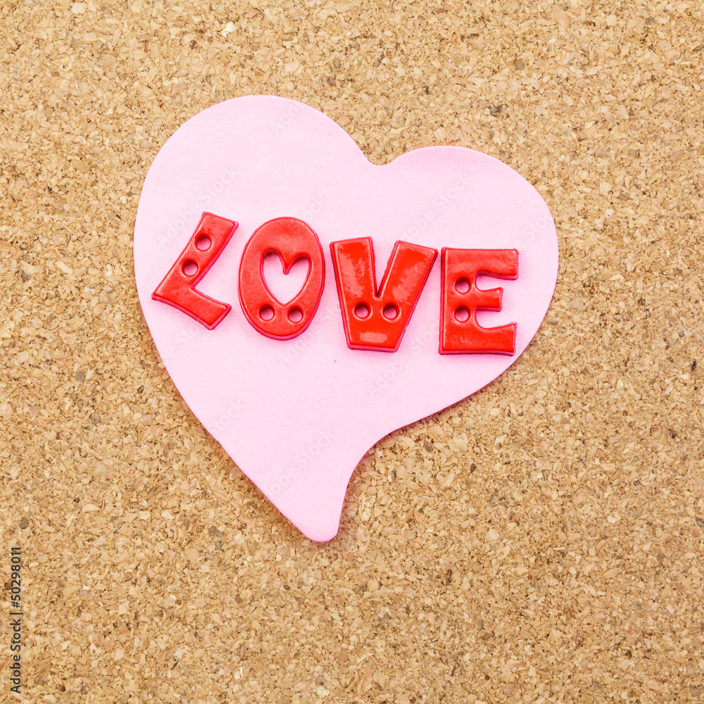 Fototapeta premium love heart on the cork background