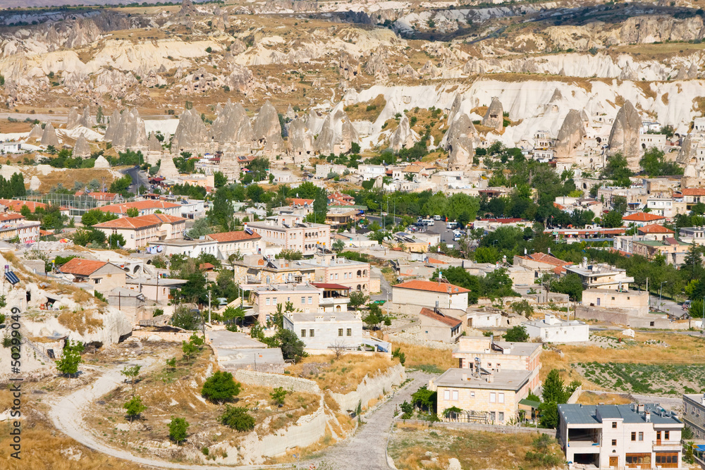 Ortahisar cave city in Capapdocia, Turkey