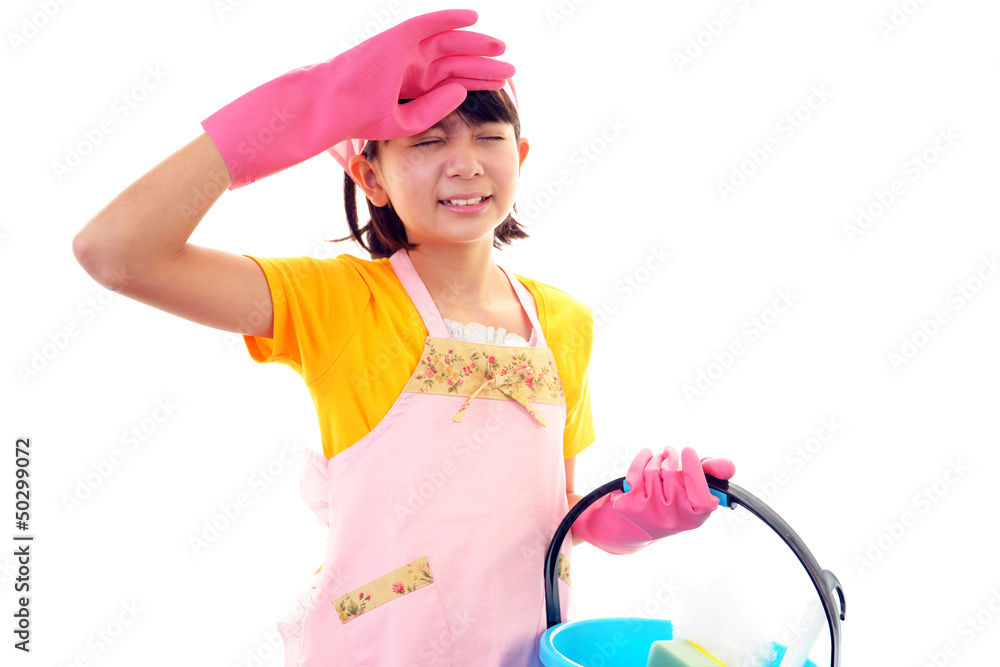 疲れた表情の女の子