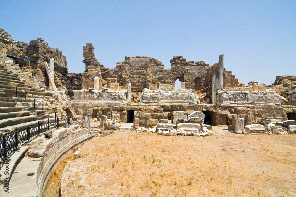 Old ruins in Side, Turkey