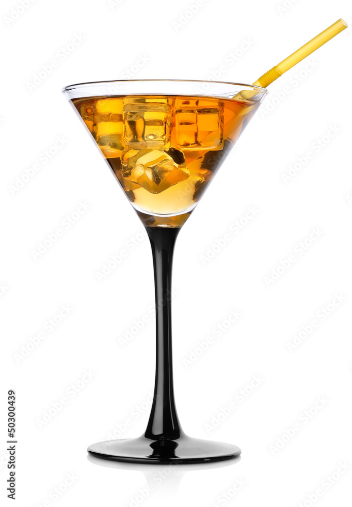 Fototapeta premium Brown cocktail in a high glass