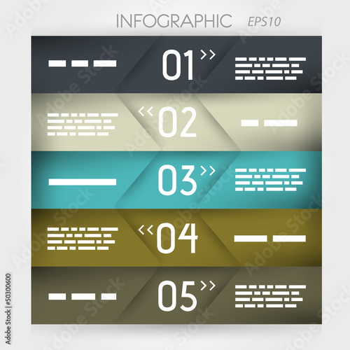 infographic five oblique options in middle