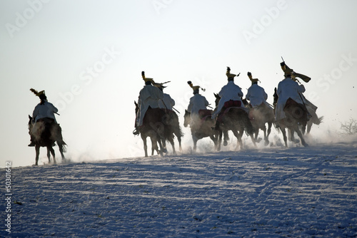 Photography Charging horse warriors, Battle of Austerlitz