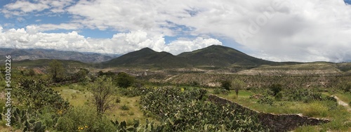 Panorama of countryside landscape in Peru.