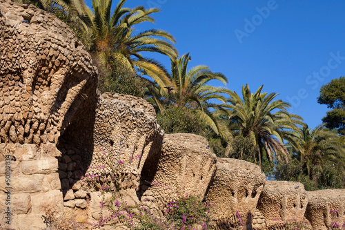 Promenade of the Palms, Park Guell photo