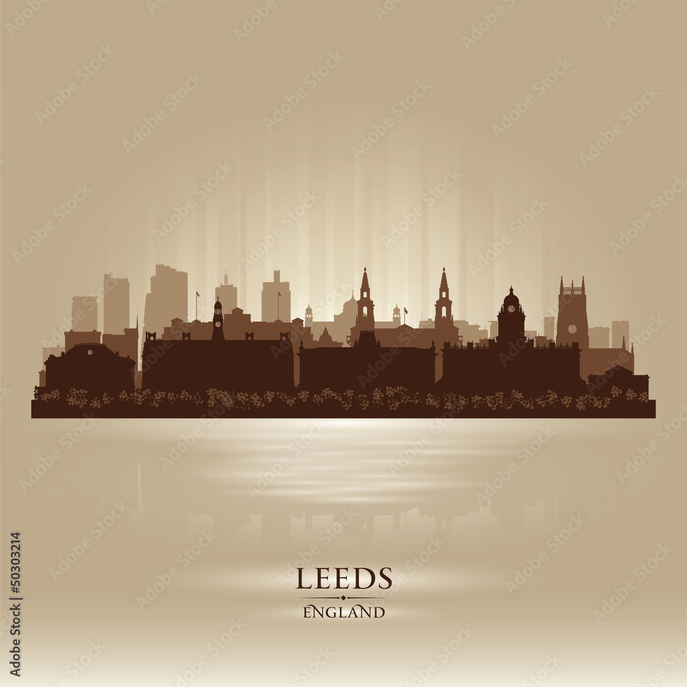 Leeds England skyline city silhouette