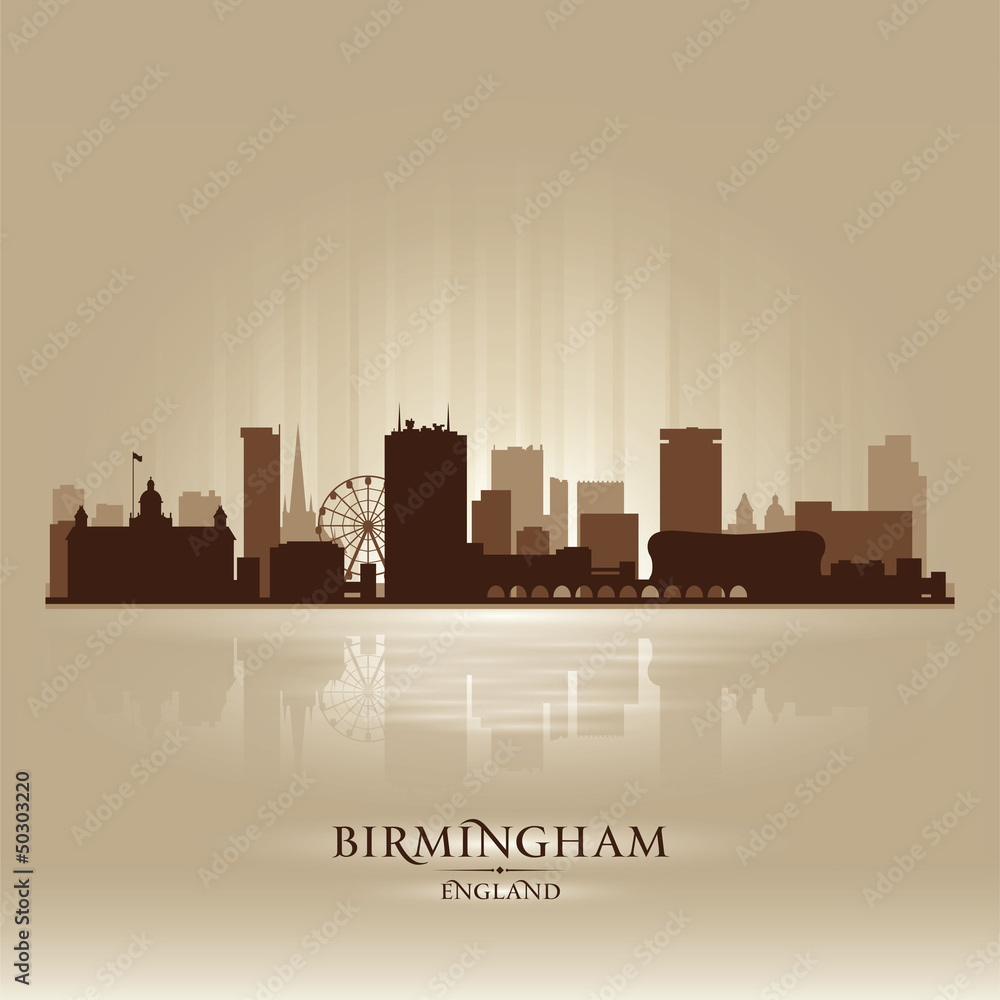 Birmingham England skyline city silhouette