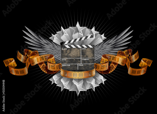 Coat of arns with movie clapper