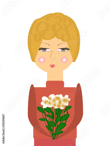женщина с цветами