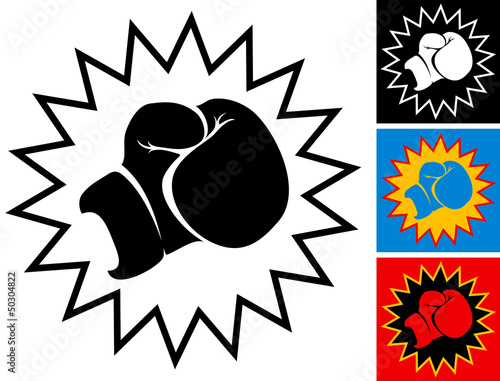 Punch in boxing glove