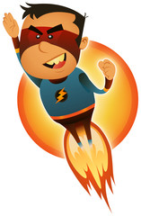 Fototapete Superhelden Comic Superhero Blasting Off  © benchart