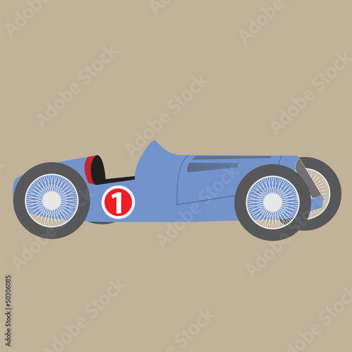 Illustration of retro racing car