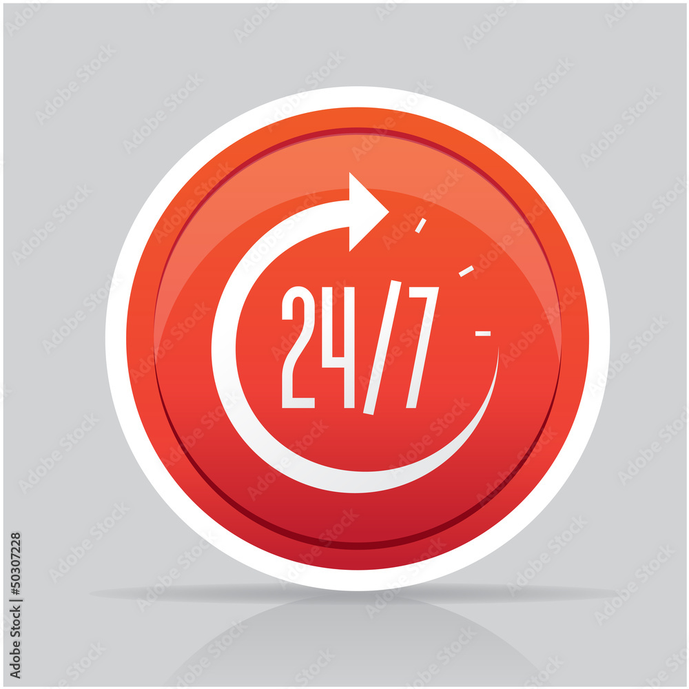 Open around the clock, 24 hours a day icon isolated Open around the clock, 24 hours a day icon isolated