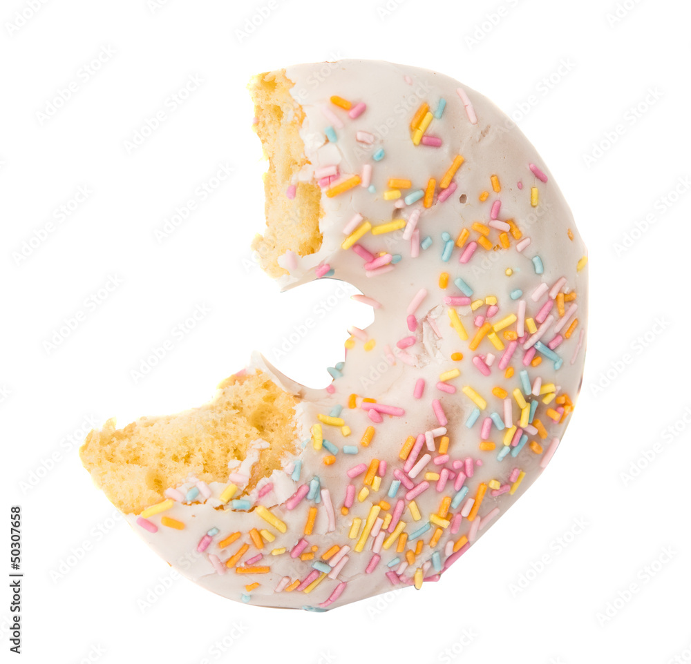 bitten donut isolated