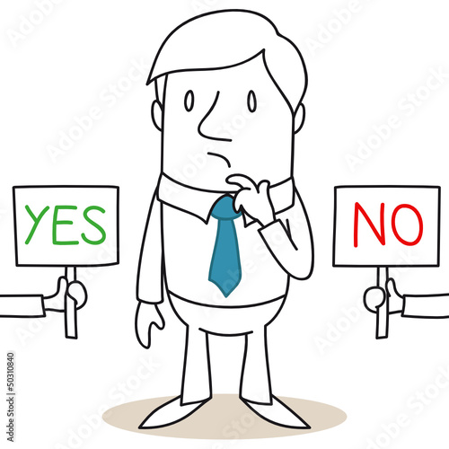 Geschäftsmann, Entscheidung, YES or NO