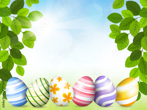Card by Easter with beautiful eggs