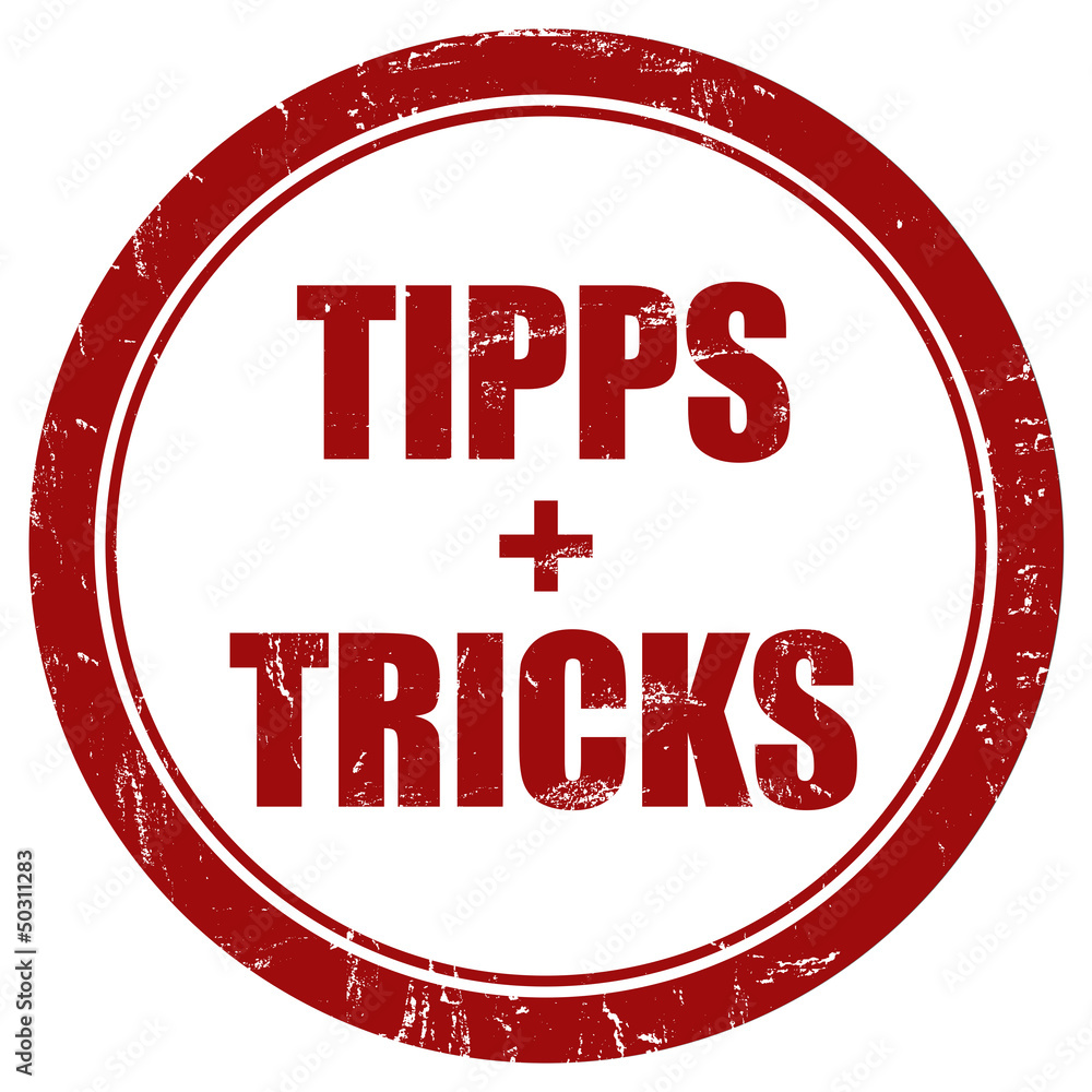 Grunge Stempel rot rund TIPPS + TRICKS Grunge Stempel rot rund TIPPS + TRICKS