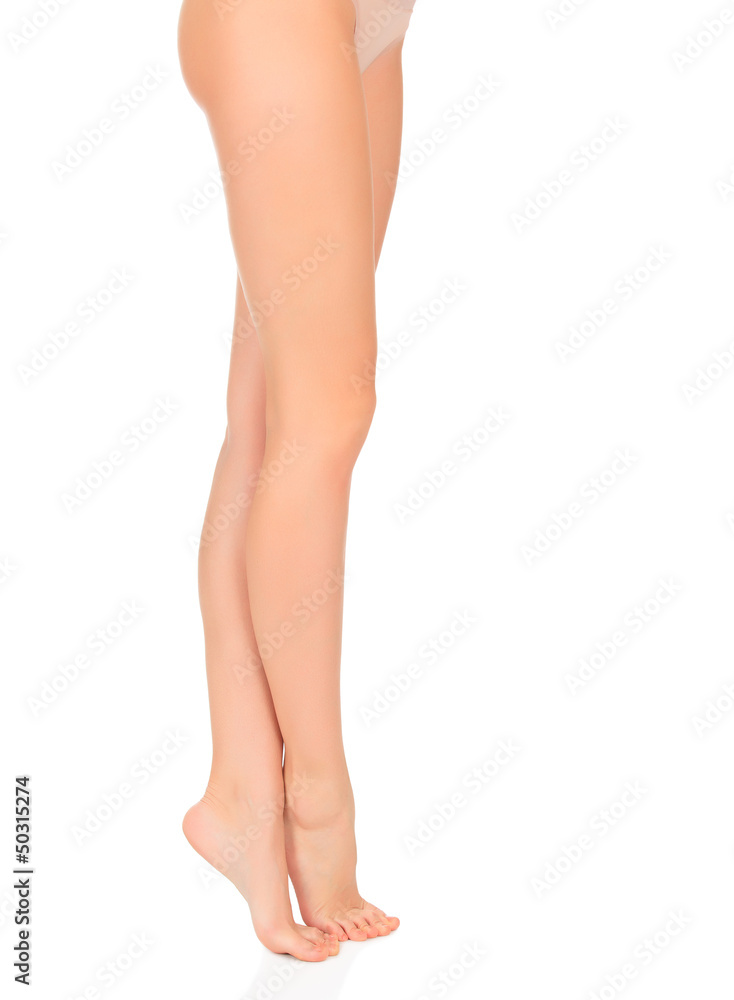 Perfect female legs, isolated on white background Perfect female legs, isolated on white background