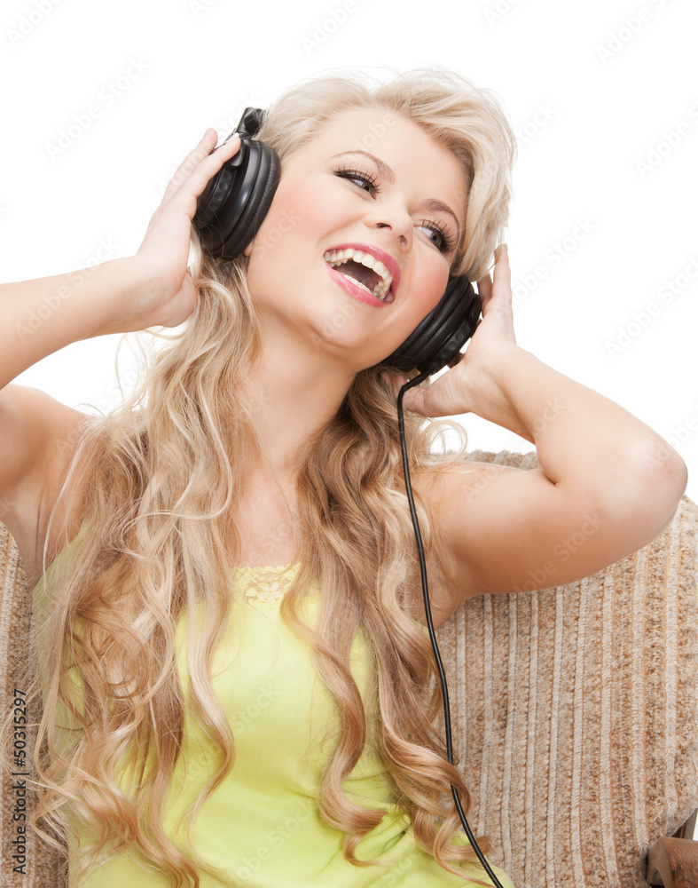 Fototapeta premium woman with headphones