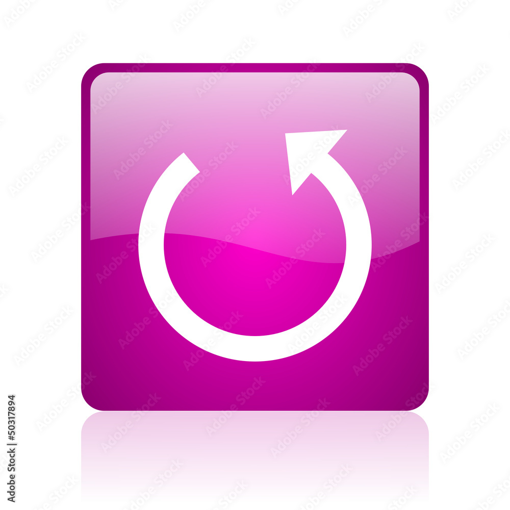 rotate violet square web glossy icon