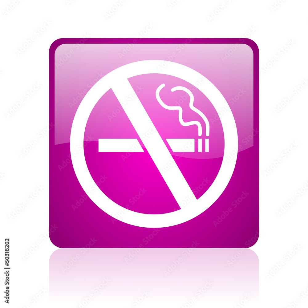 no smoking violet square web glossy icon no smoking violet square web glossy icon