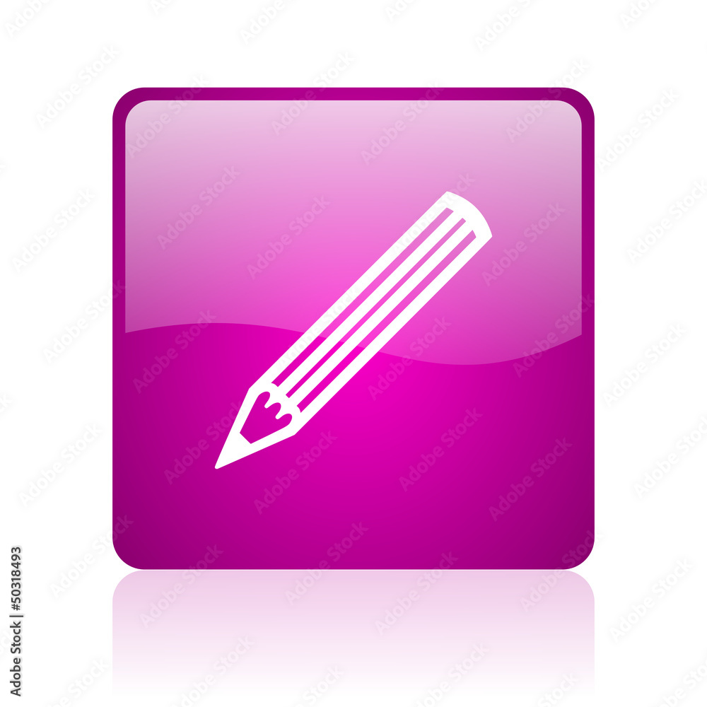 pencil violet square web glossy icon pencil violet square web glossy icon
