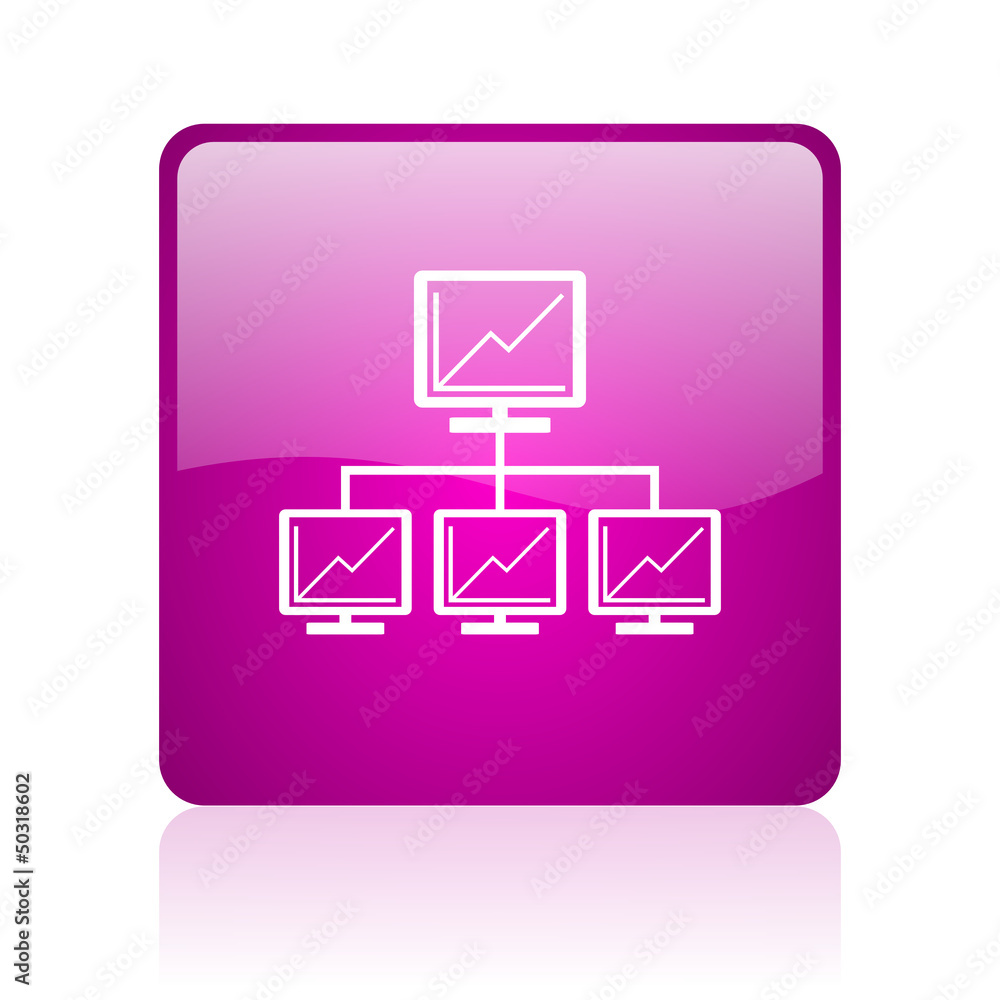 network violet square web glossy icon network violet square web glossy icon