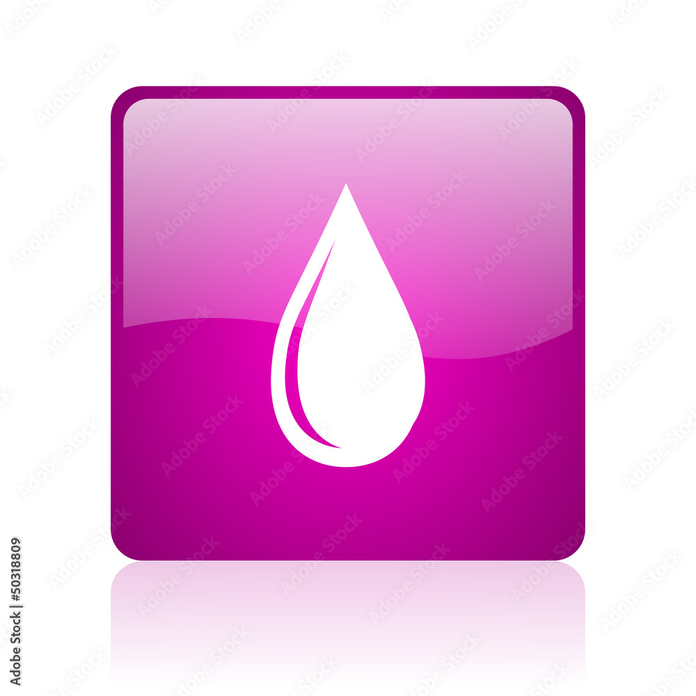 water drop violet square web glossy icon water drop violet square web glossy icon