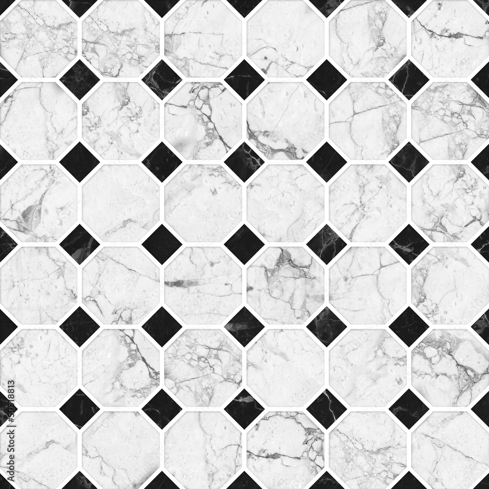 Fototapeta premium Black and white mosaic marble texture.(High.Res.)