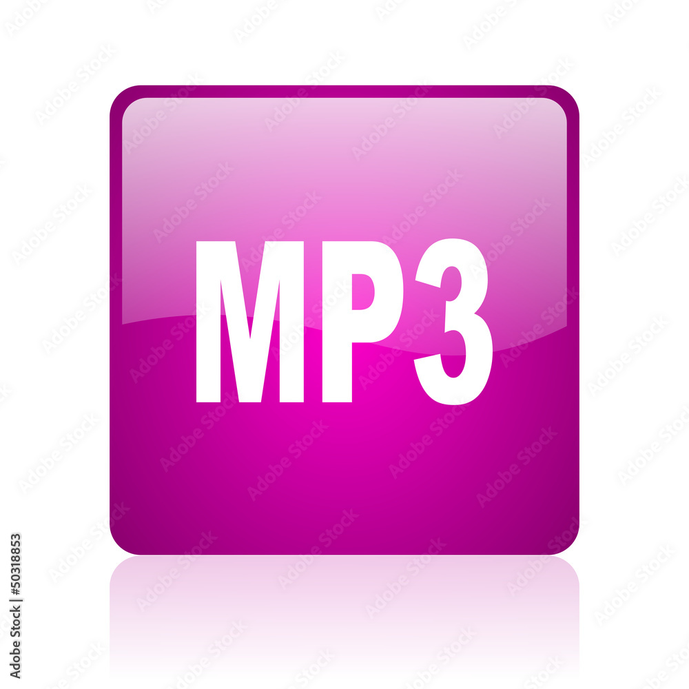 mp3 violet square web glossy icon mp3 violet square web glossy icon