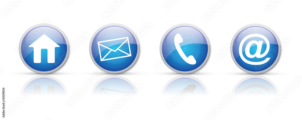 Blue rounded contact icons vector Blue rounded contact icons vector
