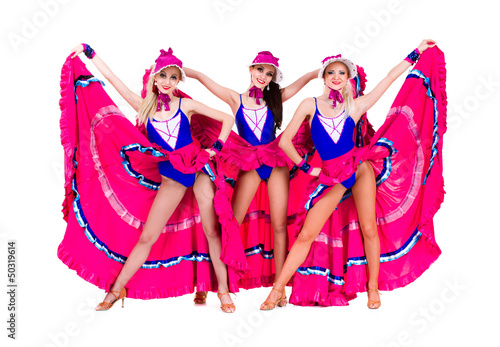 cabaret dancer girls dressed in vintage costumes